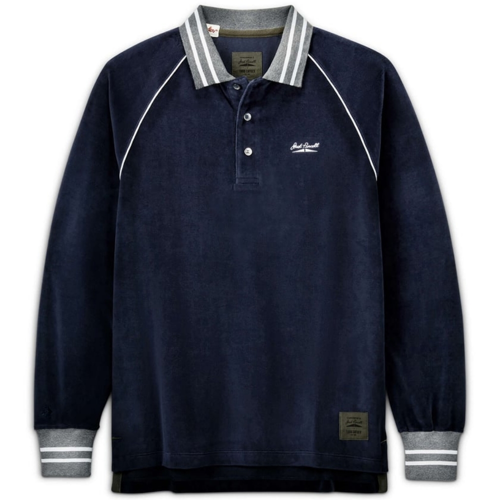Used Medium Todd Snyder x Converse Jack Purcell Velour Long Sleeve Rugby in Blue